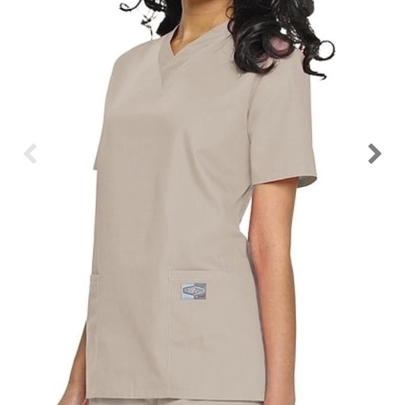 scrub zone Tops Tan Scrub Top Poshmark